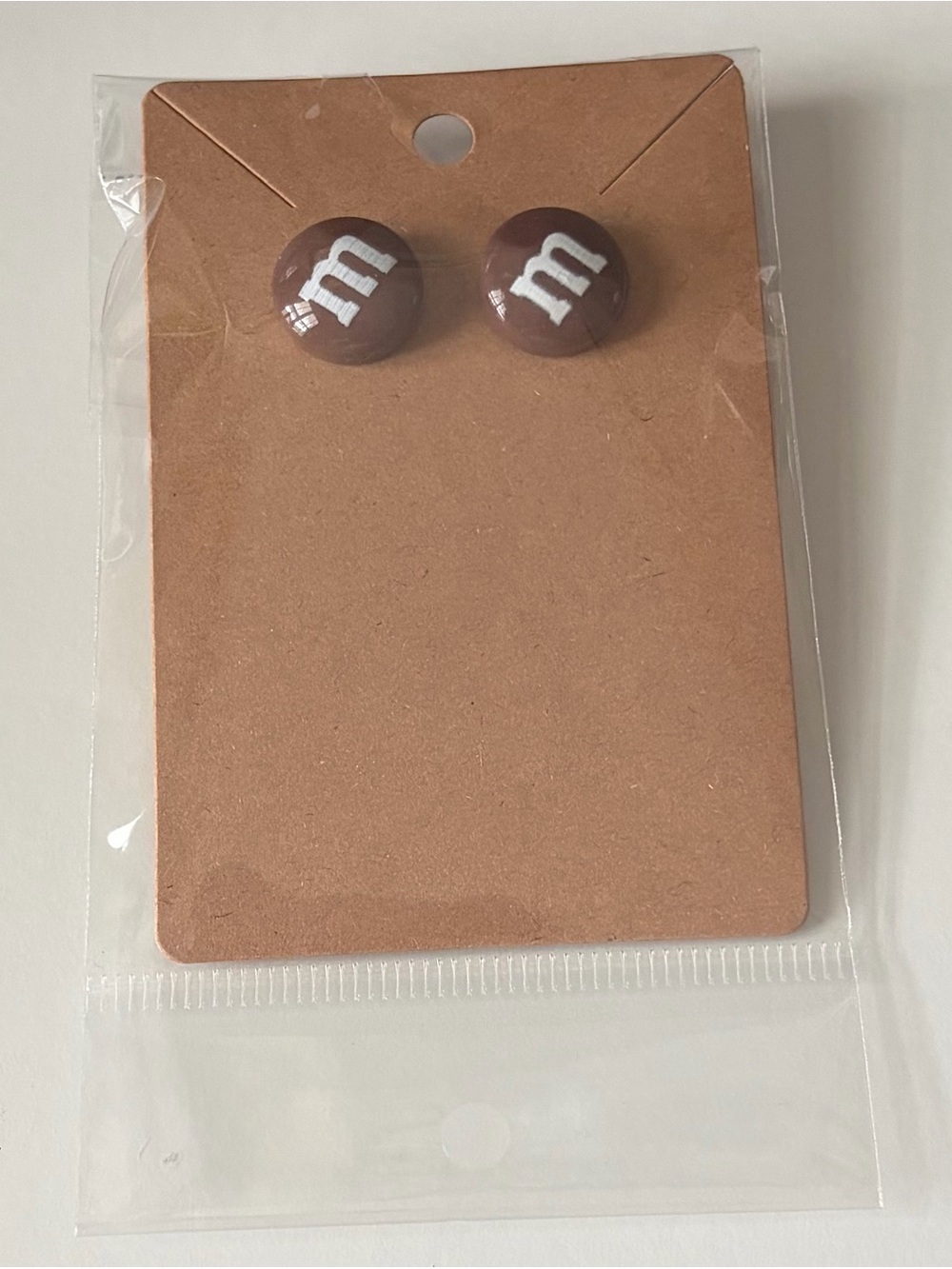 Brown M&M Stud Earrings